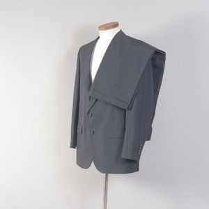 Stanley Becker Men's Suit Black Pinstripe 42R